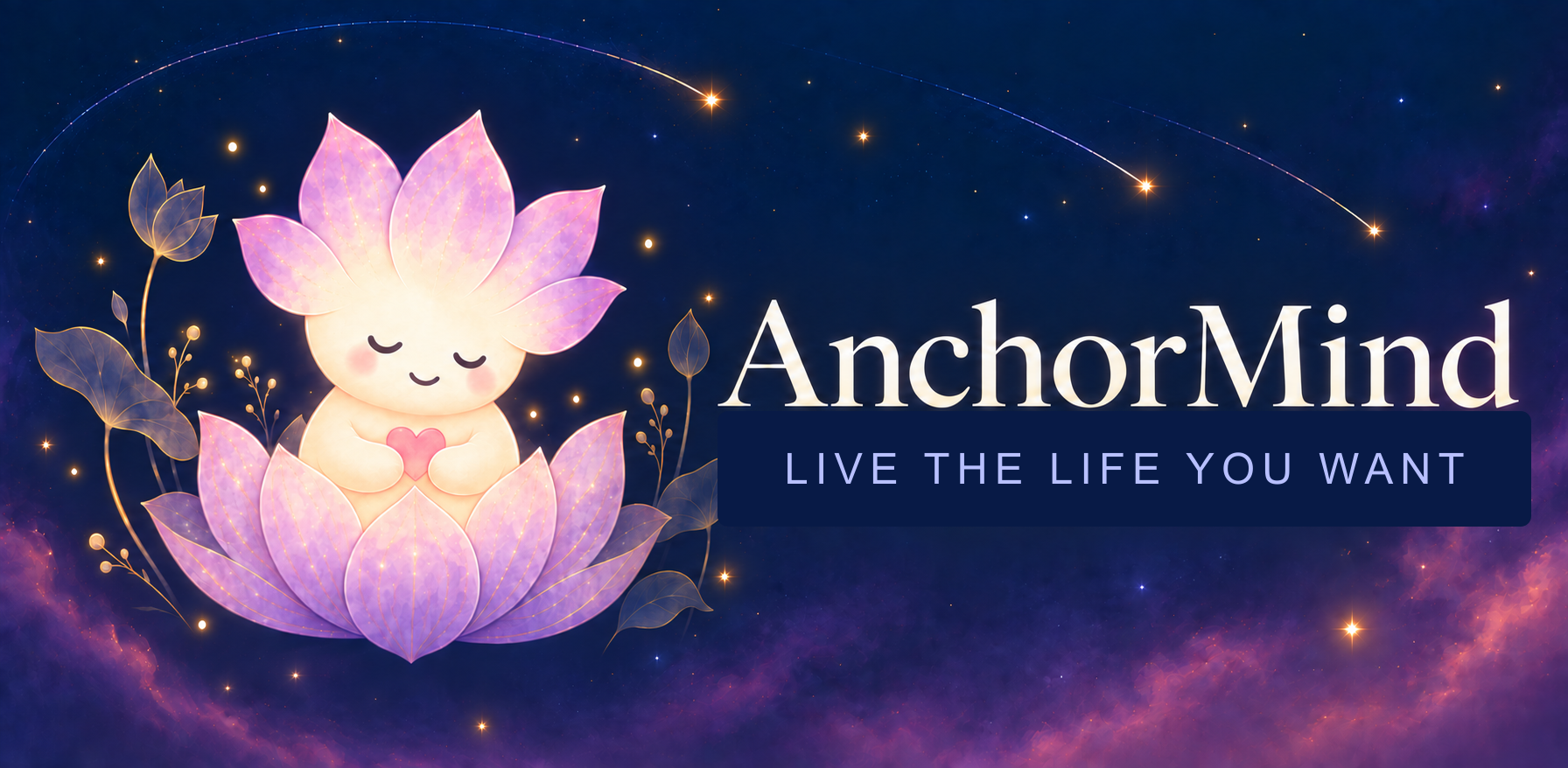 AnchorMind logo with AnMi and the words Live the life you want